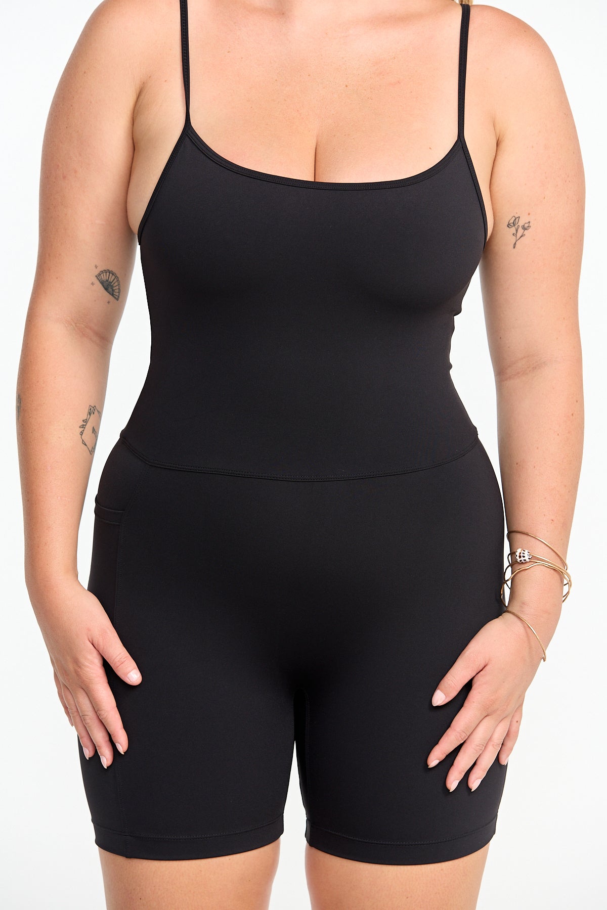 5" Active Romper - Black