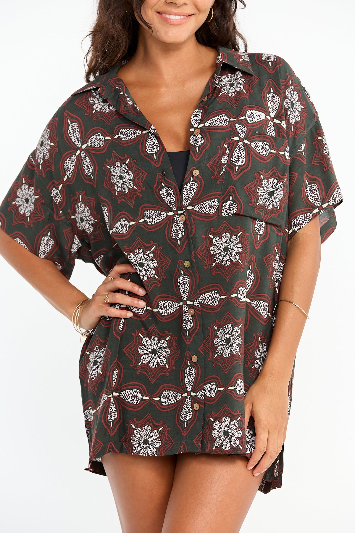 Aloha Shirt Dress - Kaleido