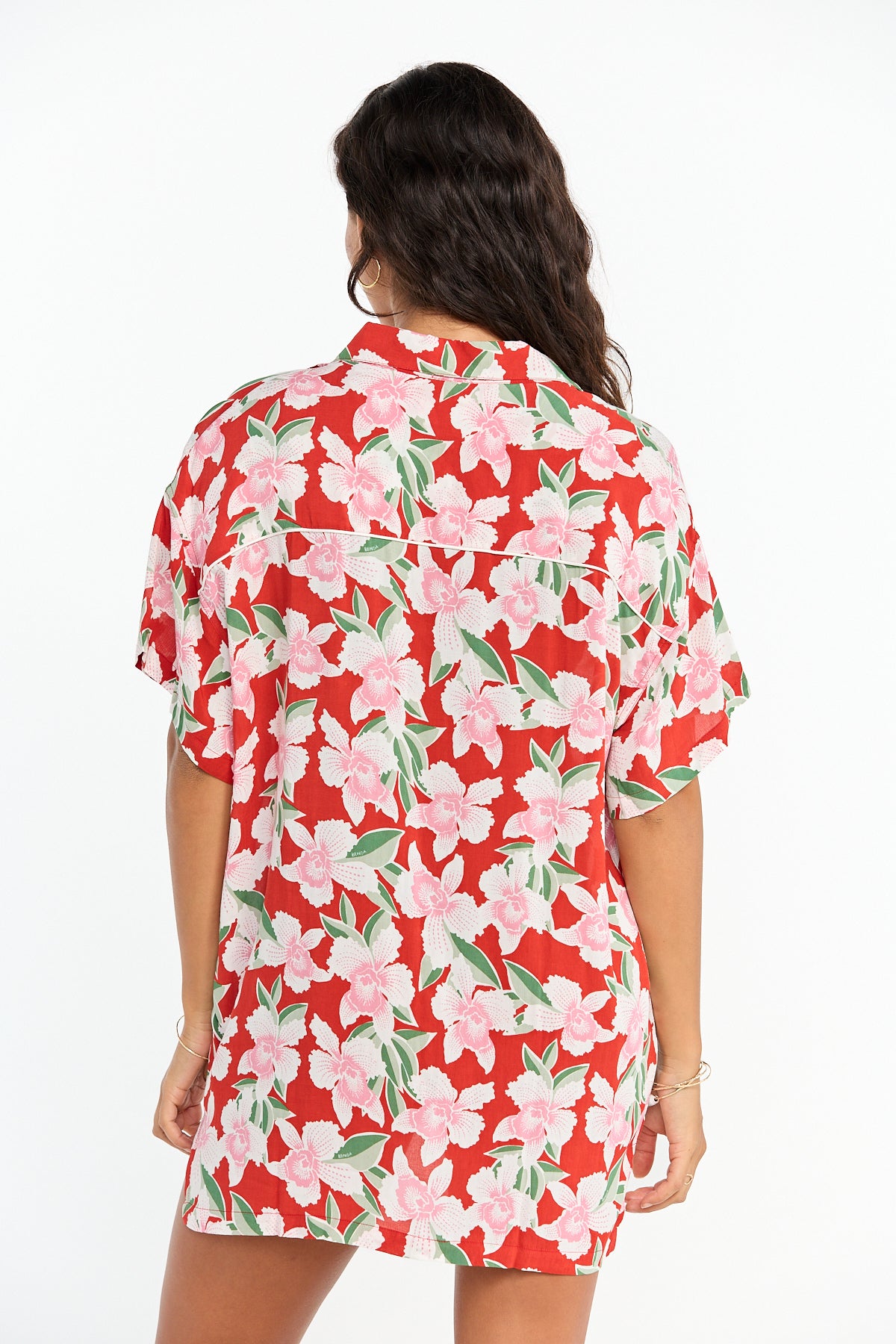 Aloha Shirt Dress - Vintage Orchid