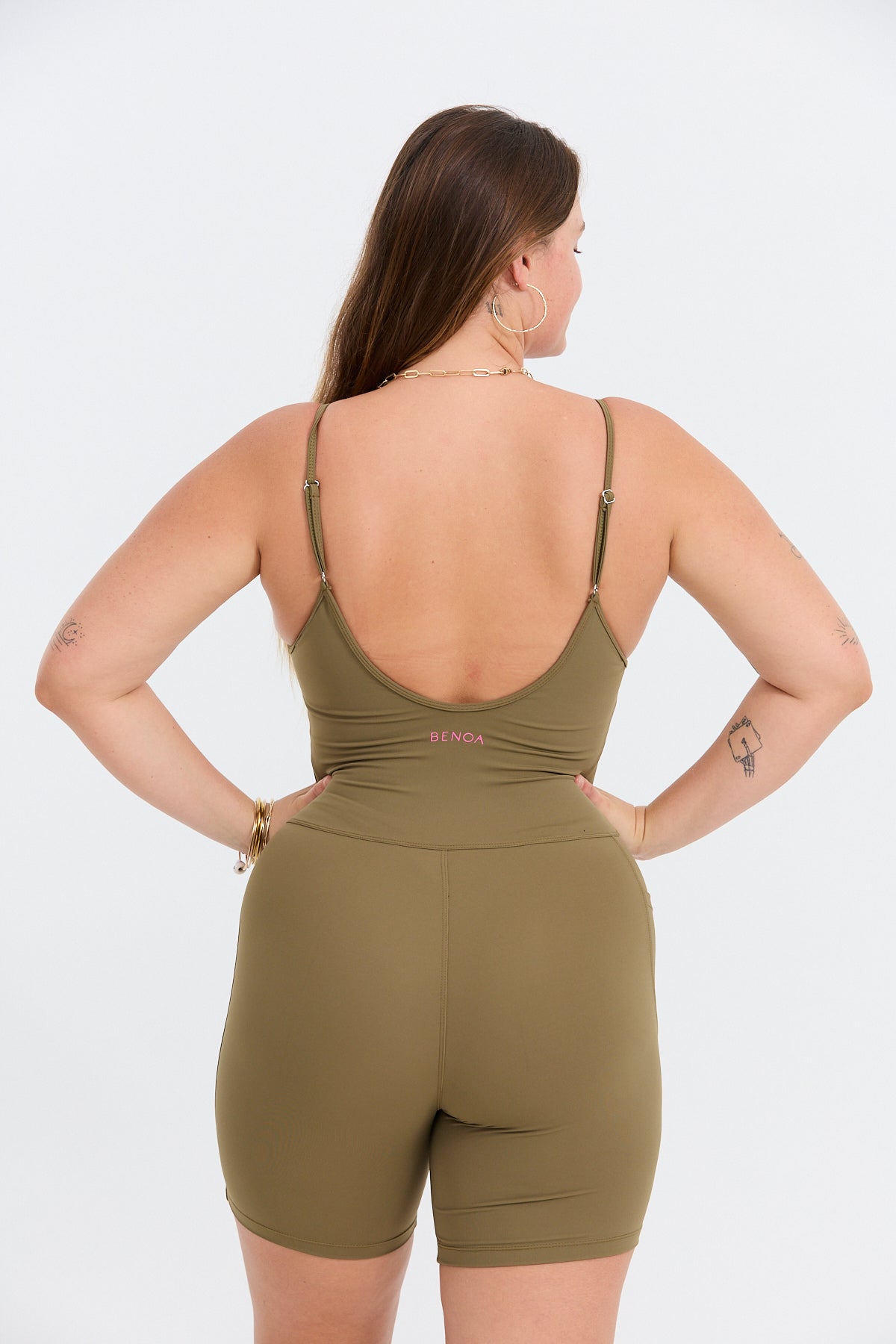 5" Active Romper - Khaki