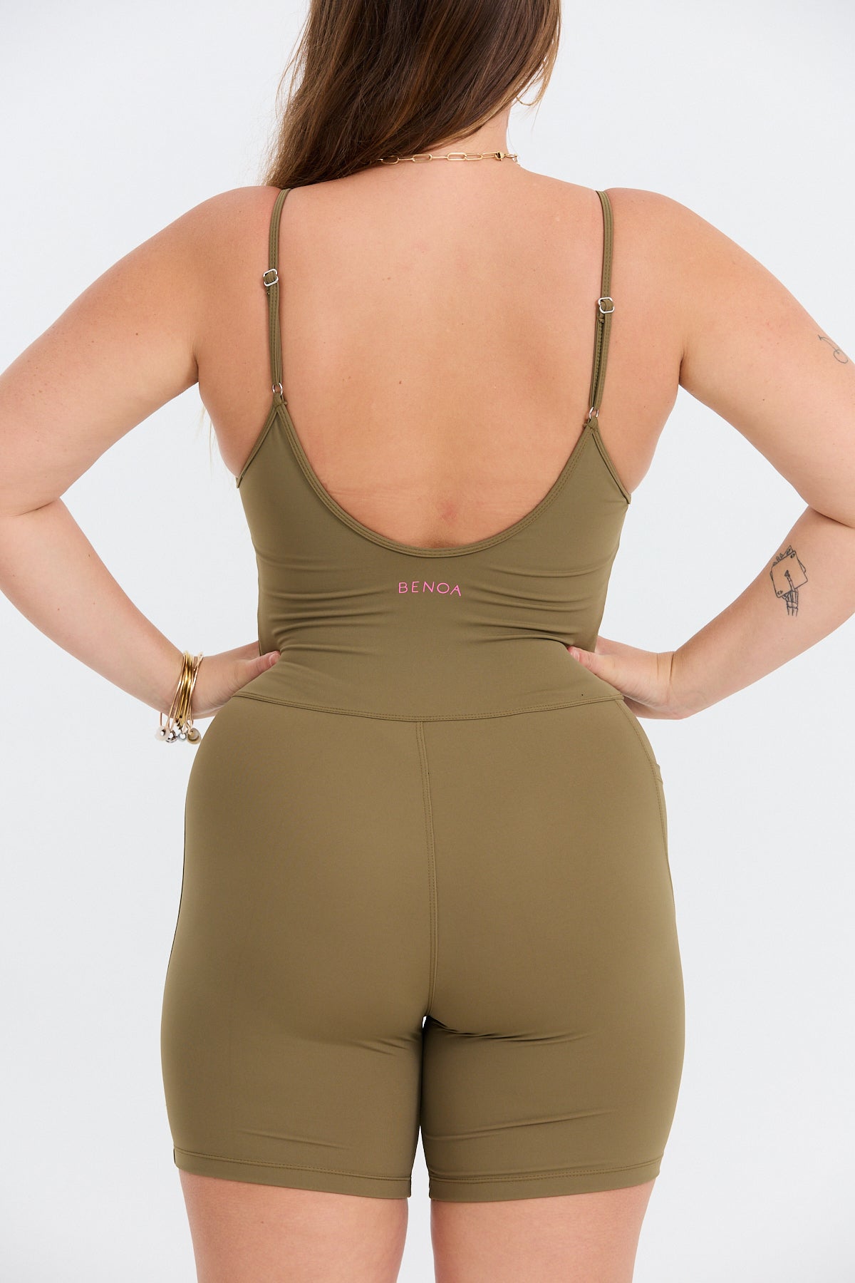 5" Active Romper - Khaki