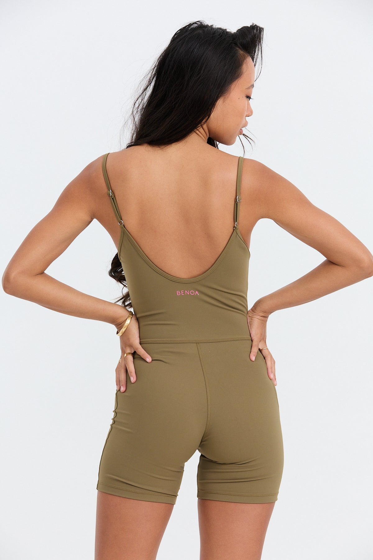 5" Active Romper - Khaki