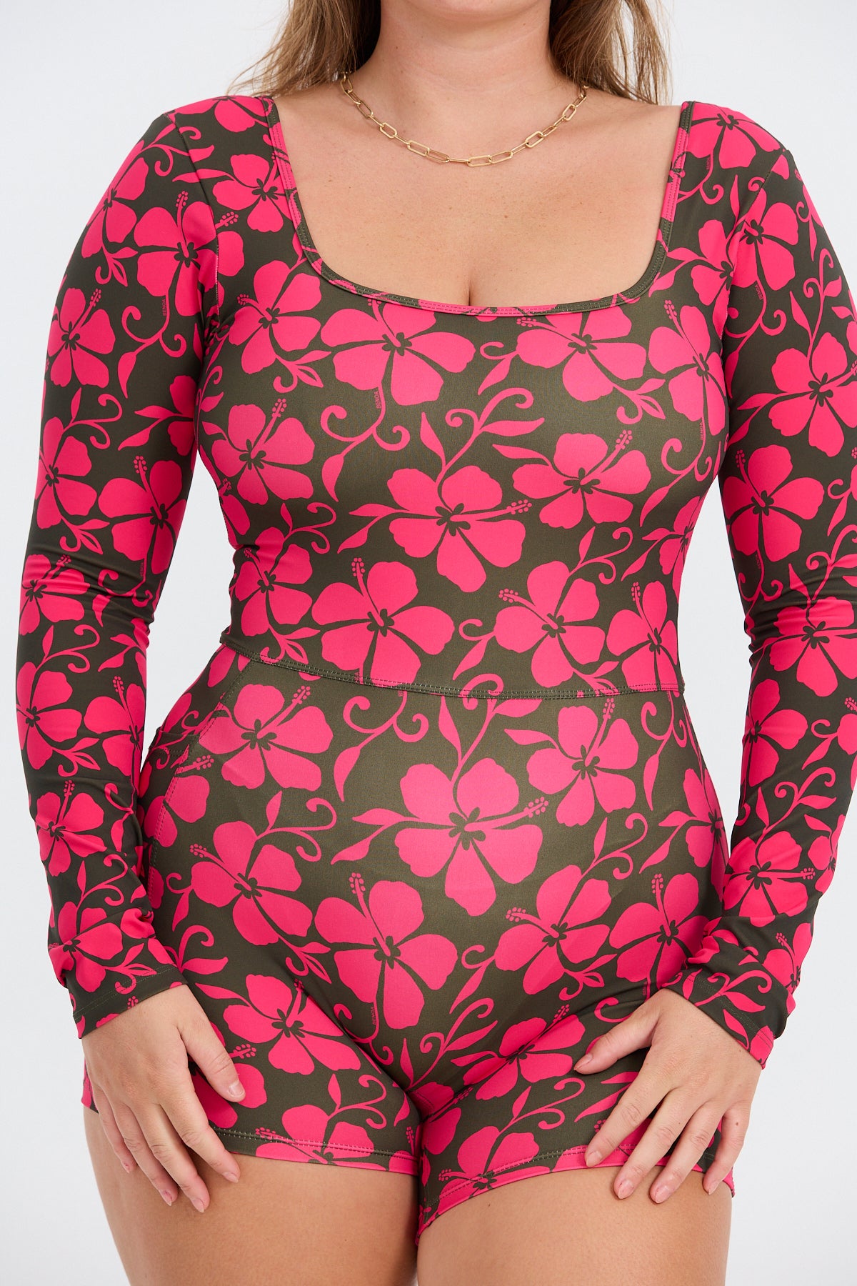 Long Sleeve Active Romper - Pupukea Pink