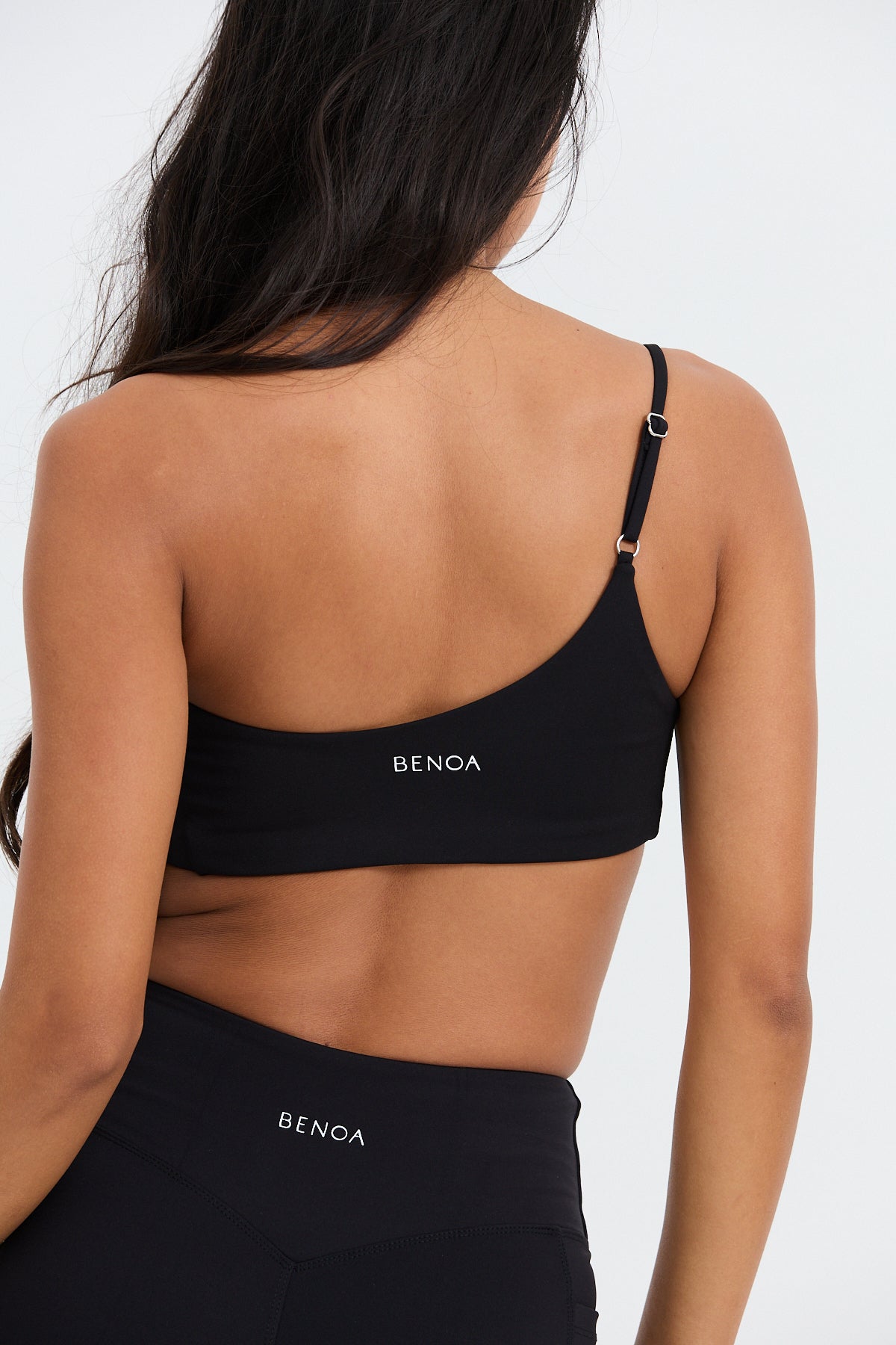 One Shoulder Sports Bra - Black