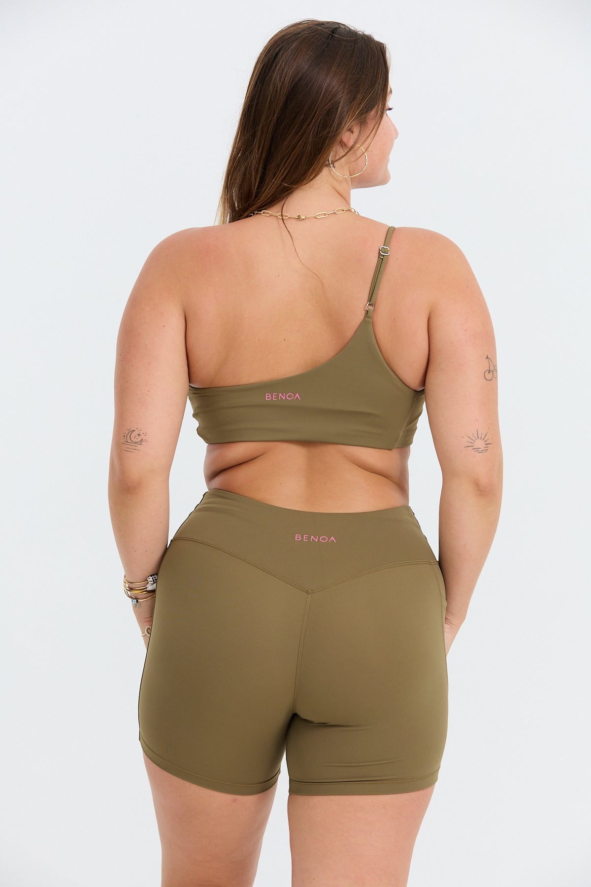 One Shoulder Sports Bra - Khaki