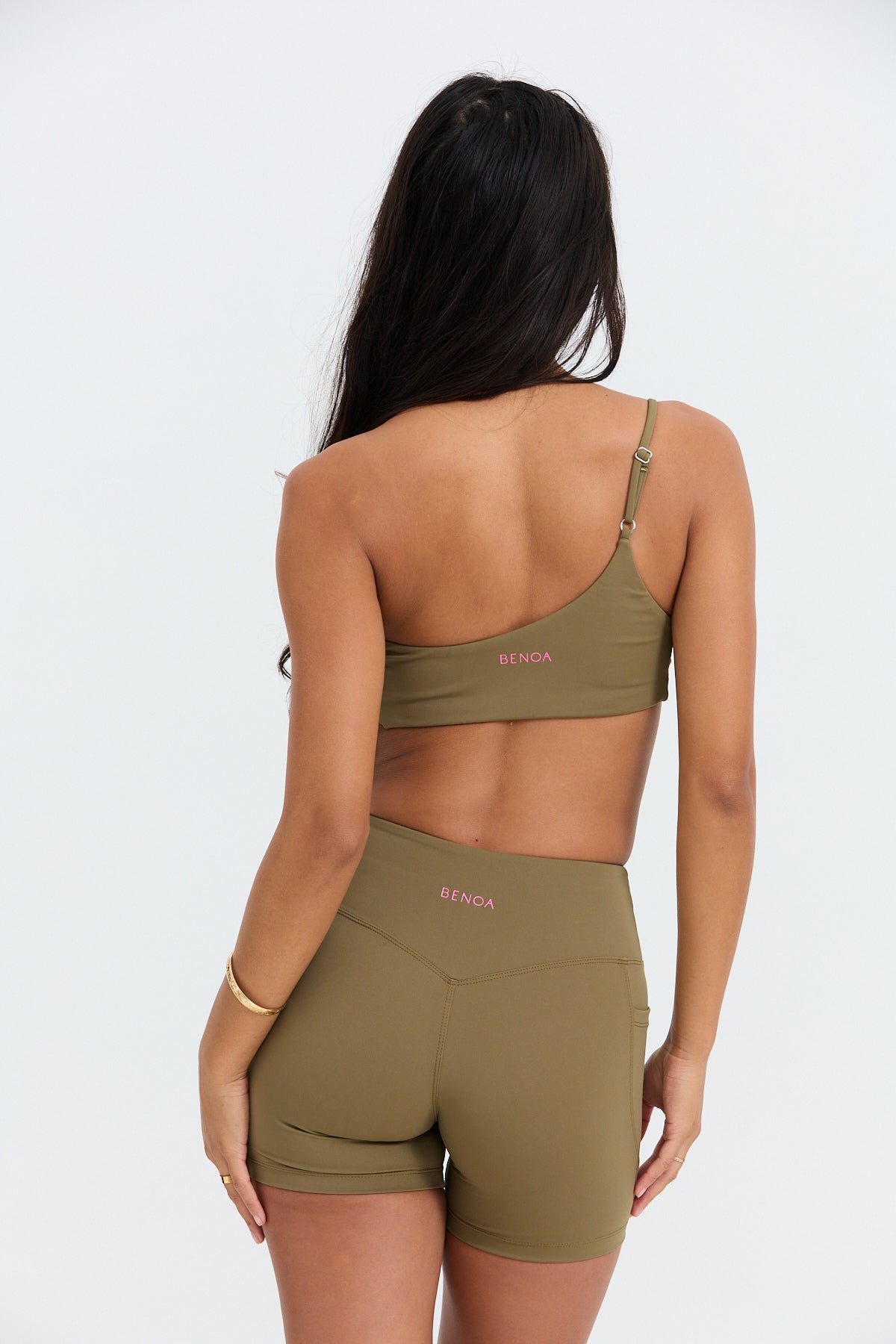 One Shoulder Sports Bra - Khaki