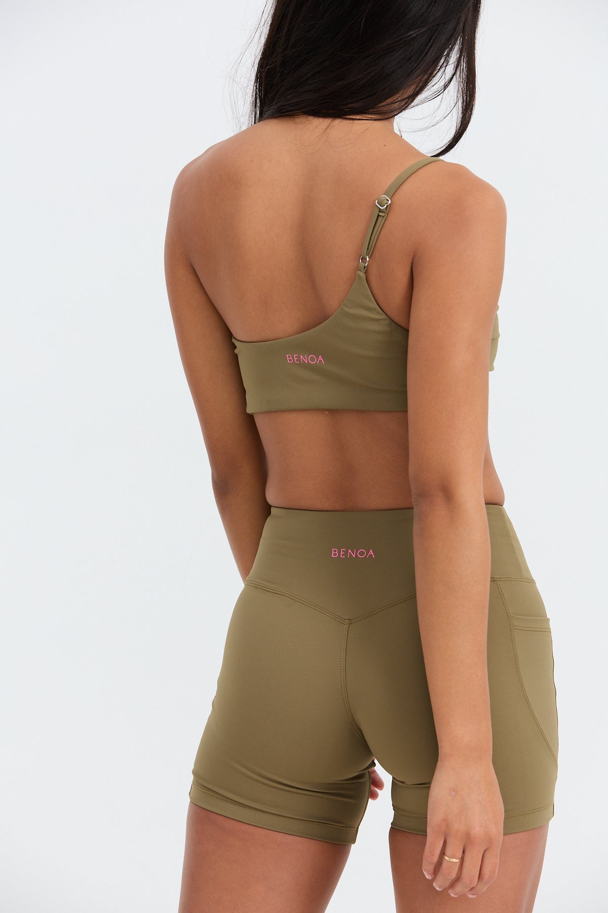 One Shoulder Sports Bra - Khaki