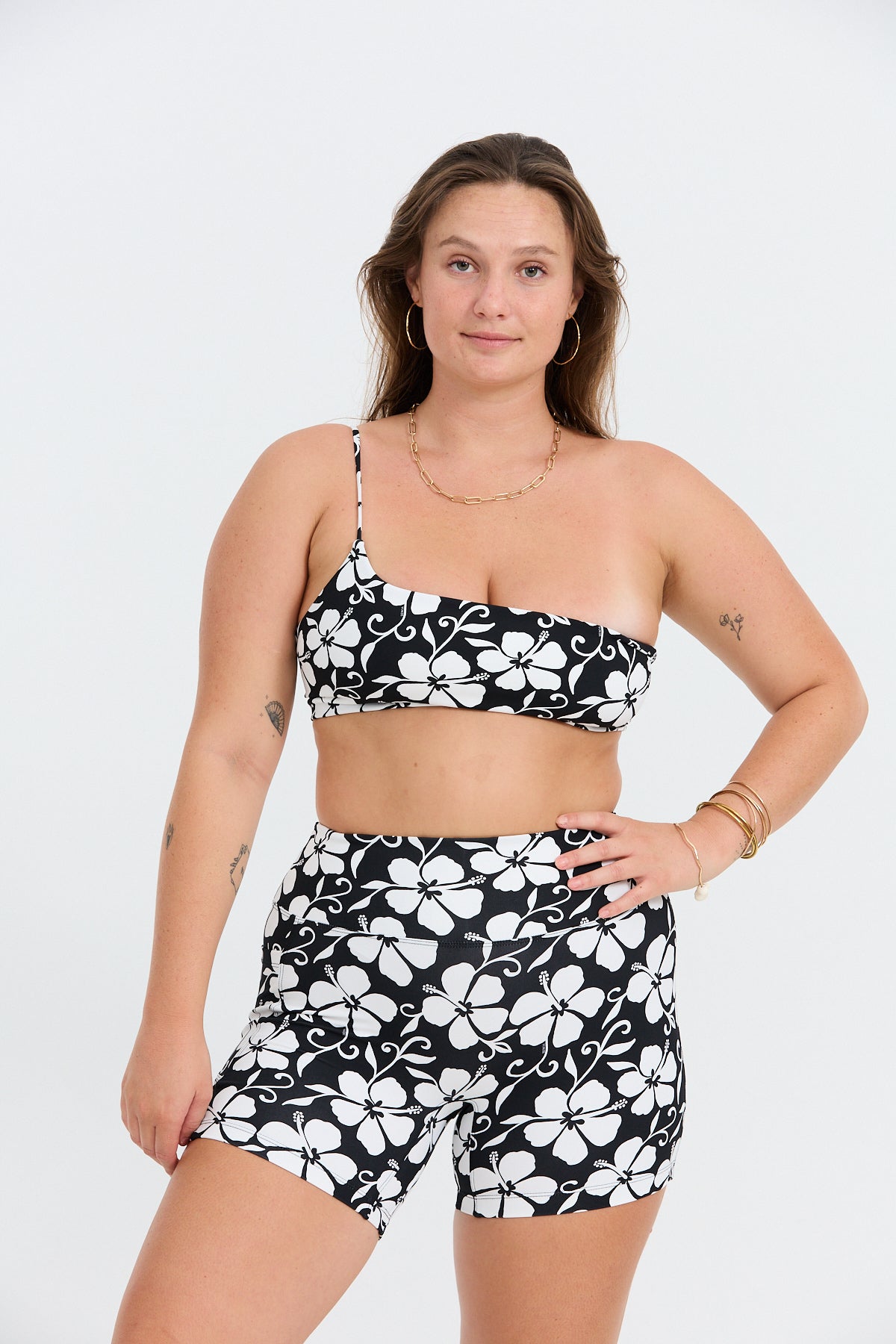 One Shoulder Sports Bra - Pupukea Black