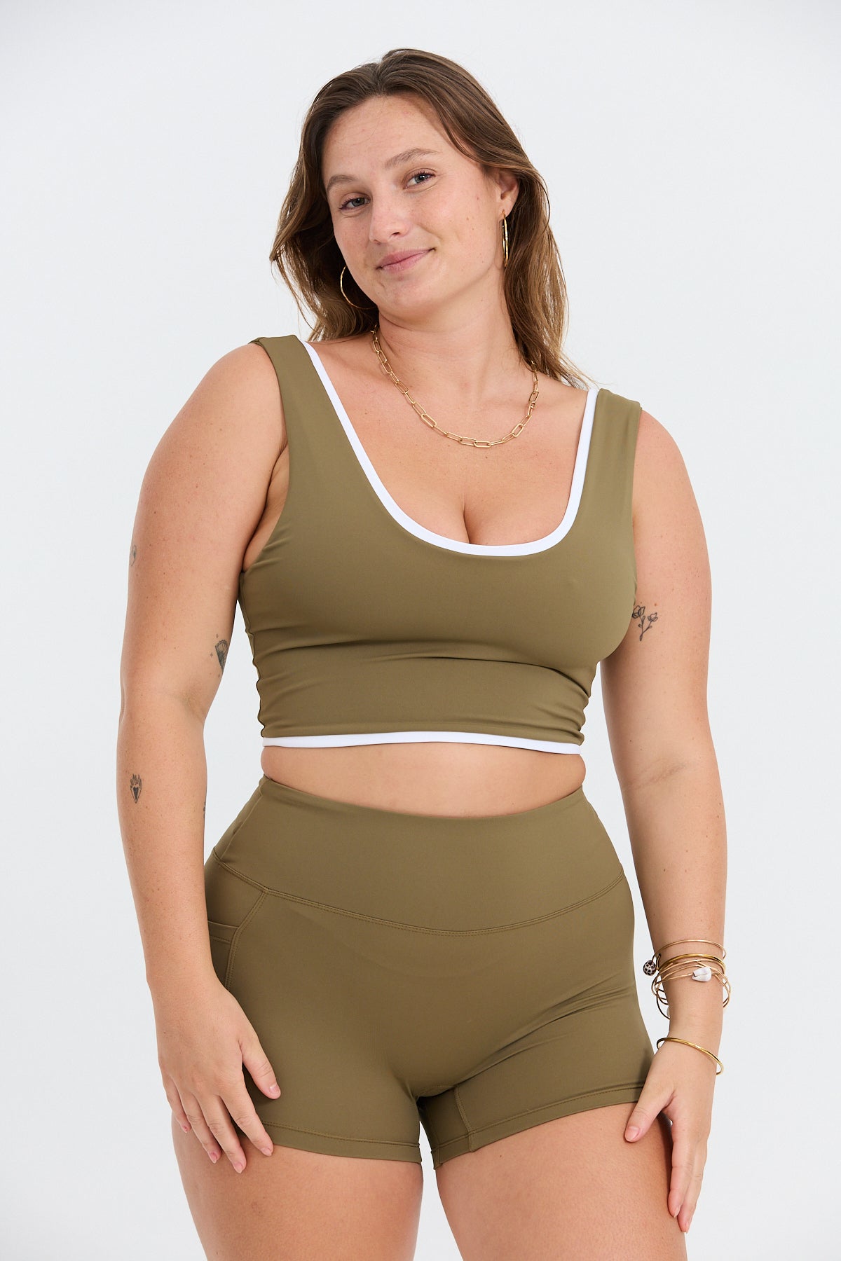 Layered Active Tank - Khaki