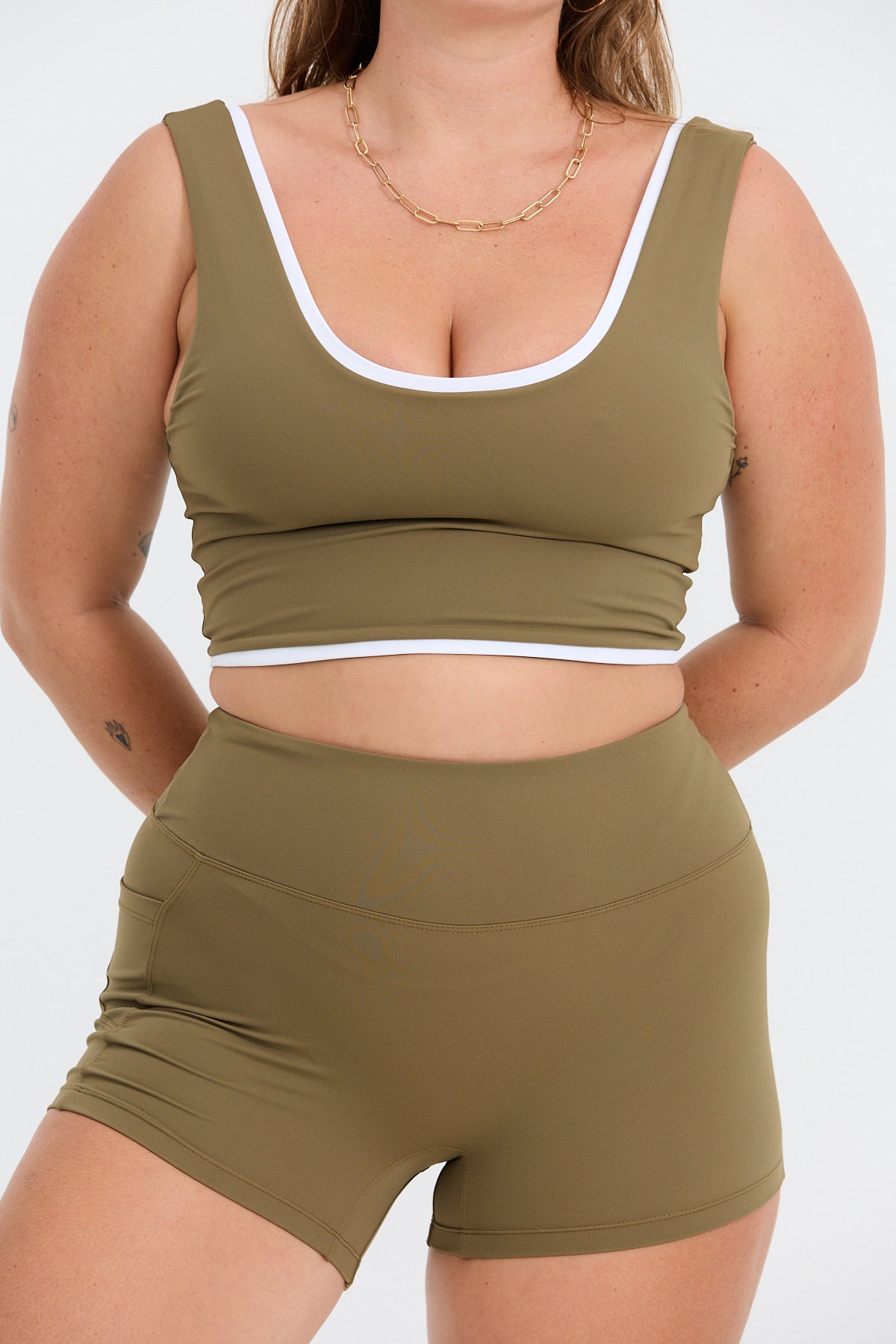 Layered Active Tank - Khaki