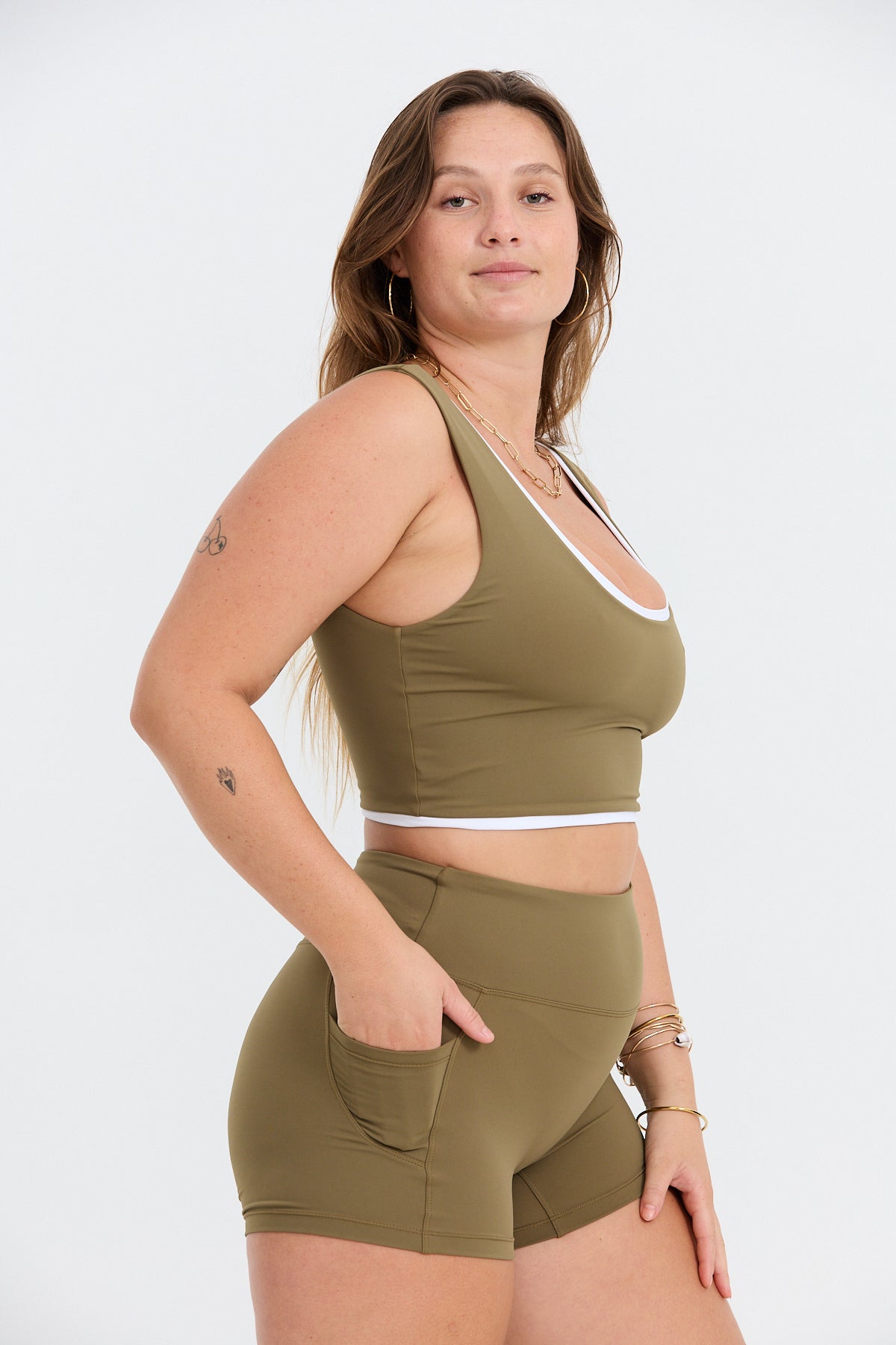 Layered Active Tank - Khaki