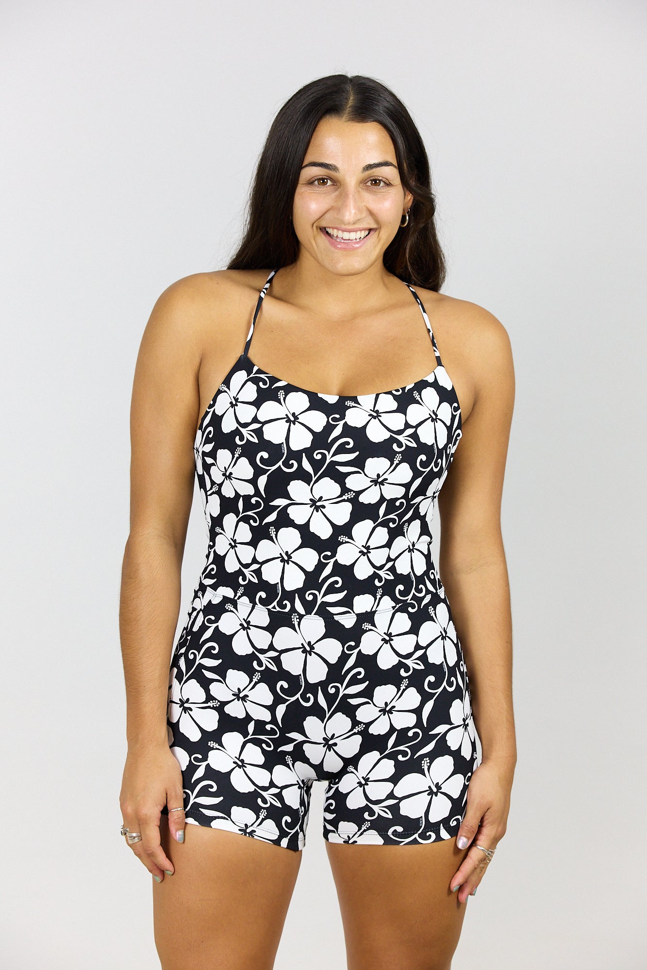 Cross-Back Active Romper - Pupukea Black