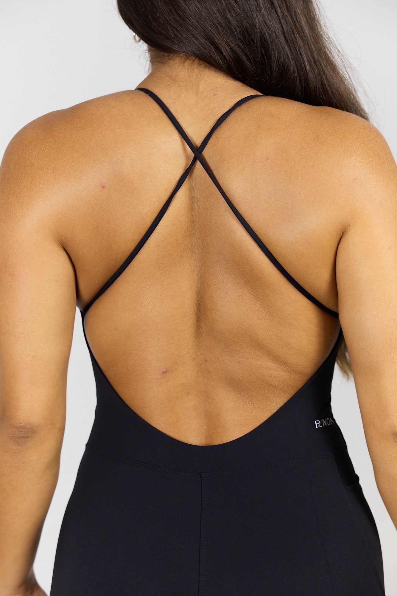 Cross-Back Active Romper - Black